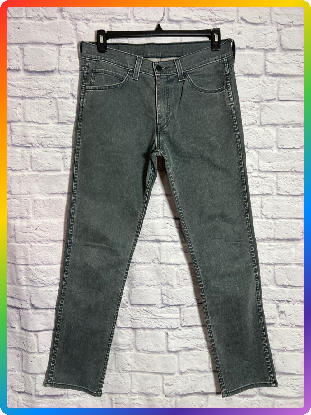 Levi's 511 Slim Fit Grey Stretch Jeans Mens SIZE 33x32 Five Pocket Denim